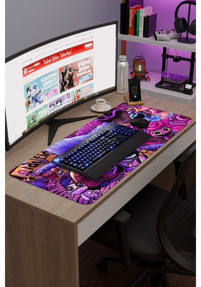 Poppy Playtime Kaymaz Dikişli Kauçuk Oyuncu Mousepad V1 - 90x40 Xxl Gaming Mouse Pad Fare Altlığı