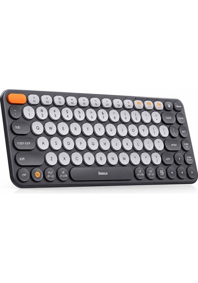 Luve Store Baseus Bluetooth 5.0 Kablosuz Klavye 2.4 Ghz Usb Alıcılı İngilizce Q Çoklu Bağlantı