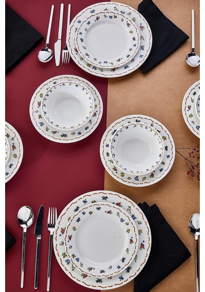 Meadow 24 Parça Porselen Yemek Takımı, Çok Renkli, Model Ckr4801 Diğer