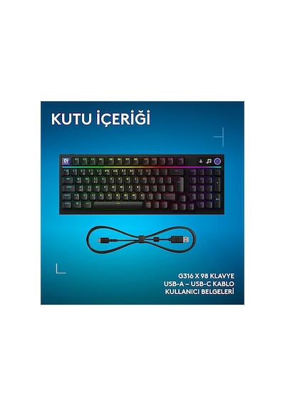 Logıtech G316 X 98 Kablolu Oyuncu Klavyesi - Türkçe Tuş Dizimi Tactile Siyah 920-014194