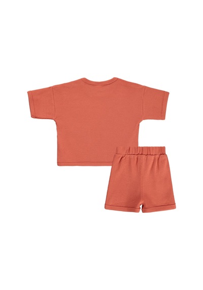 Civil Baby Cepli Basic 6-18 Ay Takım - Turuncu Kiremit