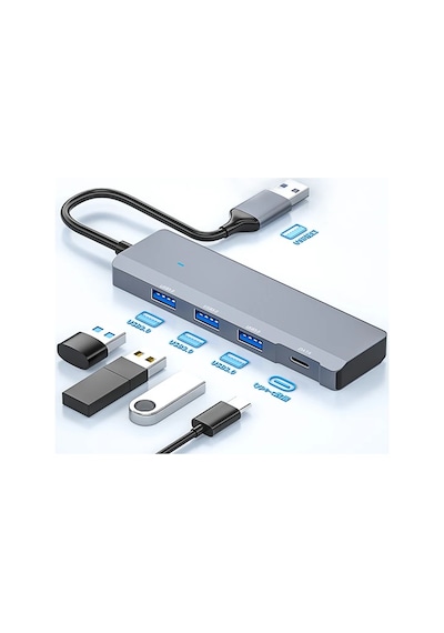 Ally Ads-309a 4in1 Usb To Usb + Type-c Hub Adaptör Çevirici Dönüştürücü Çoğaltıcı- 5775