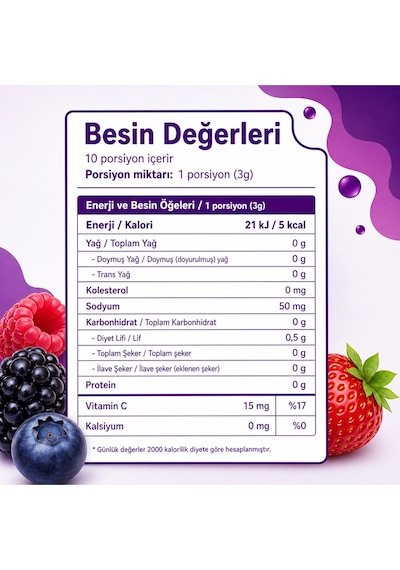 Cool Berry Orman Meyveli İçecek Tozu 10'lu Paket Vitamin C Doğal Aroma Şekersiz Diğer