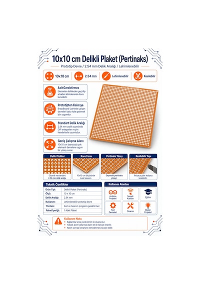 10x10 Cm Delikli Plaket Pertinaks