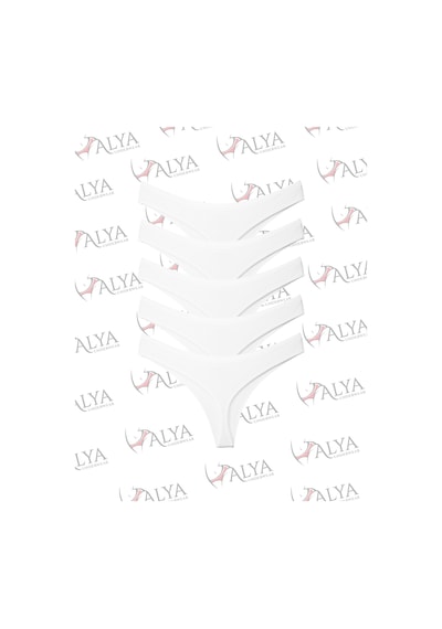 Alya Underwear Kadın Külot Pamuklu String - 5 Adet Siyah Tanga S, M, L, Xl Beyaz