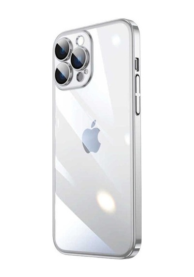Apple Uyumlu iPhone 14 Pro Kılıf Sert Pc Renkli Çerçeveli Zore Riksos Kapak Gümüş
