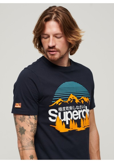 Superdry Bisiklet Yaka Baskılı Lacivert Erkek T-shirt M1011911a98t Great Outdoors Nr Grap