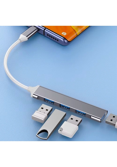 Type-c To Usb Hub 4 Port Çoklayıcı Apple Uyumlu MacBook Ile Çoğaltıcı Type C To Usb Converter Hub