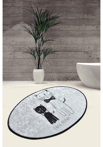 Little Cats Oval Djt 60X90 Cm Banyo Banyo Paspası