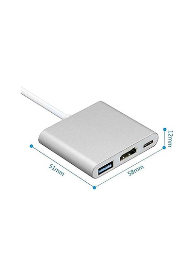 Uyumlu 4k Full Hd 1080p Type C To 3 Portlu Hdmı - Usb 3.0 - Pd Çevirici Hub