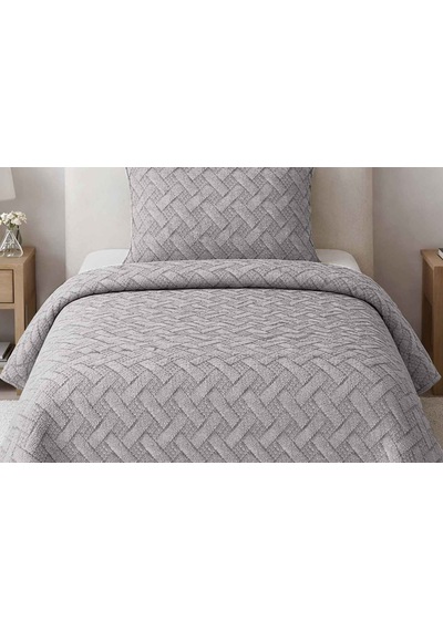 Merinos Elegance Yatak Örtüsü Seti Tek Kişilik Aleda Gri