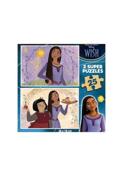 Educa 2x25 Parça Disney Wish Kız Çocuk Ahşap Puzzle 3-5 Yaş 1 Adet