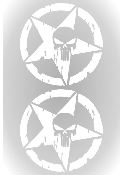 Army Star Kuru Kafa Askeri Yıldız Off Road Sticker 10 Cm Beyaz 2 Adet, Qa45895426502 1