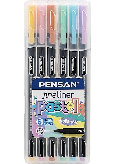Fineliner 6 Pastel Renk 0.4mm İnce Keçe Uçlu Yazı Kalemi 1 Paket 6 Lı Pastel Fineliner Kalem Seti