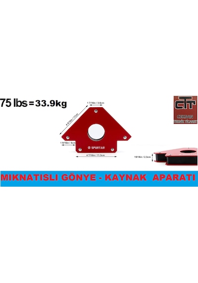 Manyetik Açılı Kaynak Tutucu Mıknatıs Manyetik Gönye 75lbs 4 lü S