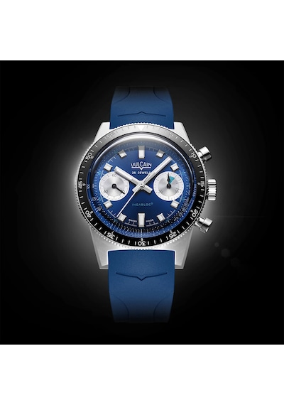 Vulcain Skindiver Chronograph Blue Bar258 Limitli Üretim Otomatik Erkek Kol Saati Metalik