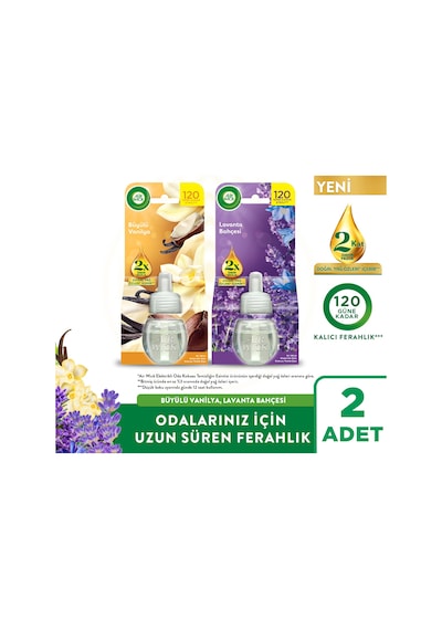 Elektrikli Oda Kokusu Yedek Şişe Büyülü Vanilya + Lavanta Bahçesi 2x19 Ml Karışık
