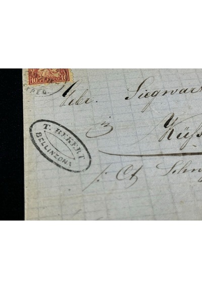 1871 Yılından İsviçre Zarfsız Mektup Helvetia 10 Franco Pullu Sc 53 Varış Damgalı  Teşhir Ürün
