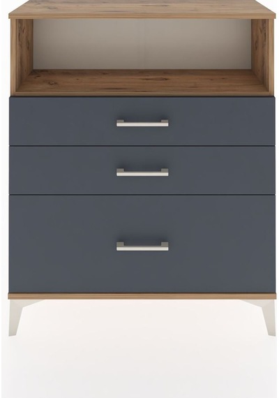 Arges Şifonyer Tek Raflı 3 Çekmeceli 88x30x106 Çam-antrasit Atlas Çam
