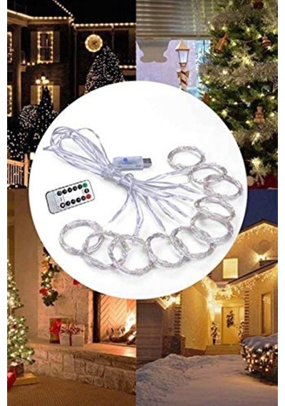 Technosmart Peri Telli Perde Led Işık Kumandalı 300 Ledli 3 X 3 Metre Usb'li 8 Animasyonlu Günışığı Çok Renkli