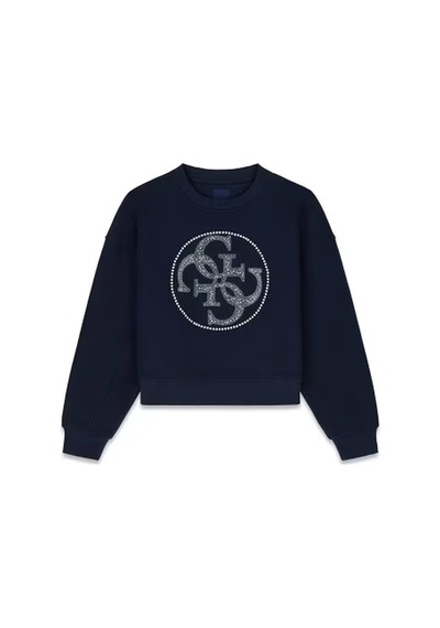 Guess Round Strazlı Kadın Sweatshirt W6bq13k6059 Lacivert