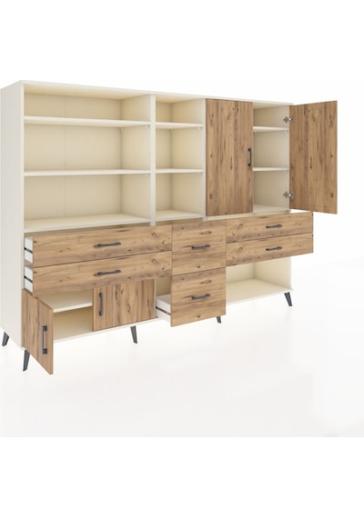 Hyperion Dolap 10 Raflı 6 Çekmeceli 4 Kapaklı 220x44x163 Aytaşı-ç Aytaşı-çam