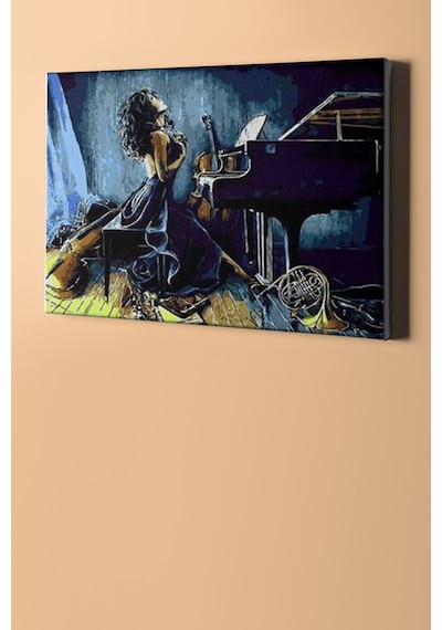 Webstyle Sayılarla Boyama Seti Kasnaklı Piyanist Kadın 60 X 75 Cm