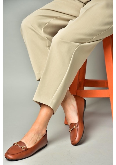 Fox Shoes R667001403 Taba Hakiki Deri Babet Taba