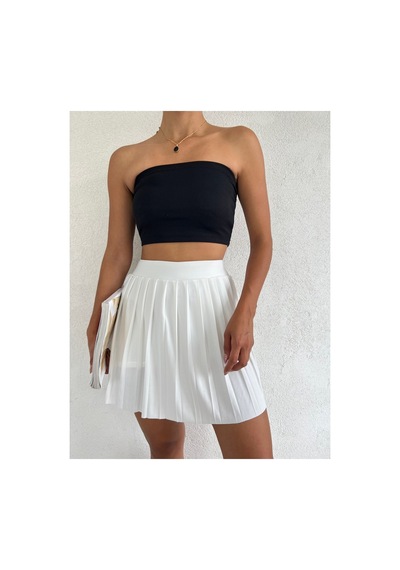 Winmoda34 Kadın Tenis Eteği Içten Taytlı Sporcu Etek BEYAZ