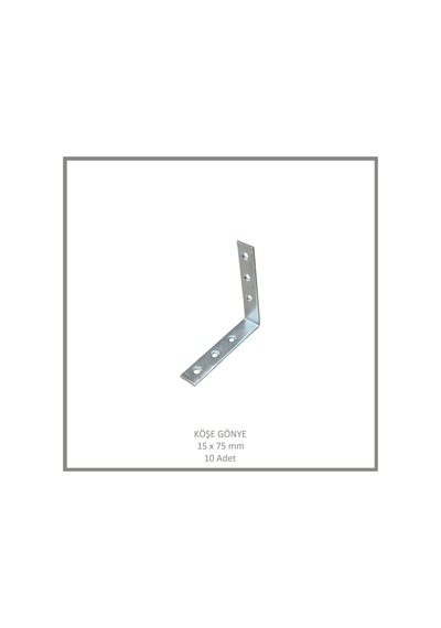 Köşe Gönye, Sac Gönye, 15 X 75 Mm 10 Adet Metalik
