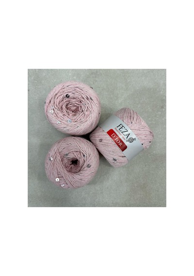 Pullu Örgü Ipi 906-pembe Cotton-pamuk Ince Pullu Örgü Ipi % 75 Pamuk 100 Gr 310 M D'ior 1 Adet