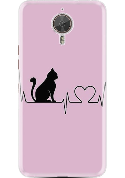 General Mobile Gm 5 Plus Kılıf Silikon Pink Cat Heart 1303
