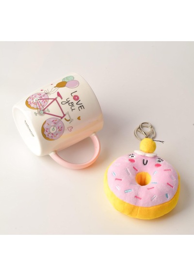 Donut Peluş Anahtarlıklı Porselen Kupa - Sürpriz 4 Farklı Modelden Biri - Hediyelik Sevimli Kupa Bardak Ve Yumuşak Anahtarlık Seti Asorti/karışık 1 Adet Beyaz - Çok Renkli Donut Peluş Anahtarlıklı Porselen Kupa - Sürpriz 4 Farklı Modelden Biri - Hediyelik Sevimli Kupa Bardak Ve Yumuşak Anahtarlık Seti Asorti/karışık 1 Adet Beyaz - Çok Renkli