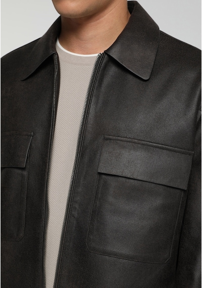 Colin's Colins Regular Fit Shirt Neck Fermuarlı Astarlı Erkek Kahverengi Mont Pu Cl1082377 Q1.v1 Dbr