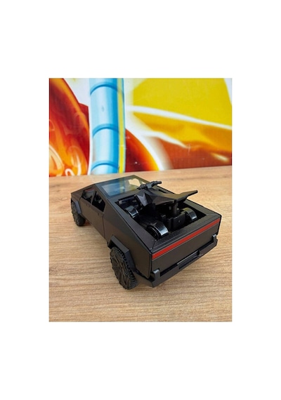 Tesla Cybertruck Diecast Pickup Tesla Model Motorlu Diecast Araba Siyah Mini