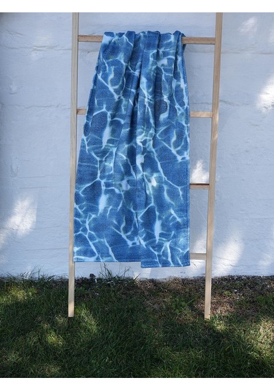 Kadife 70x140 Cm Unisex Renkli Desenli Plaj Havlusu Baveno Mavi