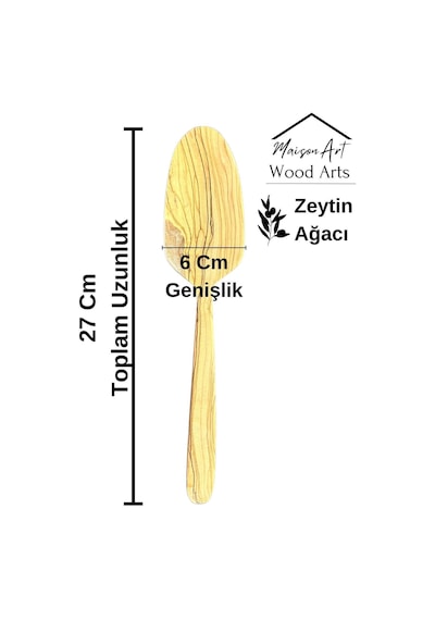 Zeytin Ağacı Spatula 1 Adet El Yapımı Ahşap Spatula Kahve