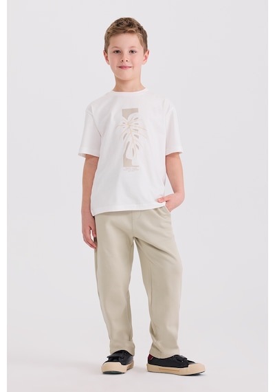 Panço Erkek Çocuk Baskılı Ekru Tişört 2611bk05004 Krem