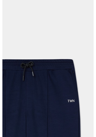 Twn Slim Fit Lacivert Düz Örme Şort 6ec136172453m 101