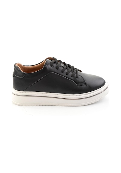 Siyah Hakiki Deri Erkek Sneaker E01595142043 Siyah