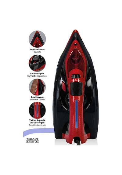Goldmaster GM-7633K Turbojet 2400 W Buharlı Ütü