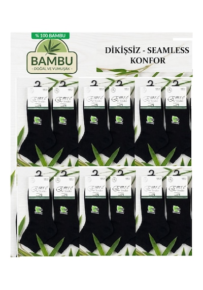 Abani Classic 12 Çift Emre Orta Yarım - Kısa Konç Erkek Bambu Çorap Siyah Abani Classic 12 Çift Emre Orta Yarım - Kısa Konç Erkek Bambu Çorap Siyah