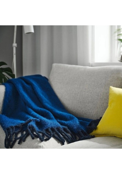 Ikea Klıppoxel Polar Koltuk Örtüsü Tek Kişilik 130 X 170 Cm Iki Renkli Mavi