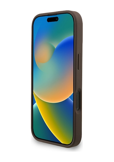 Apple iPhone 16 Pro Uyumlu Kılıf Guess Lisanslı M safe Bilek Askı İpli Yazı Logolu Kapak Kahverengi