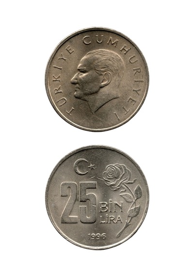 25.000 Lira 1996 Çil Eski Madeni Para
