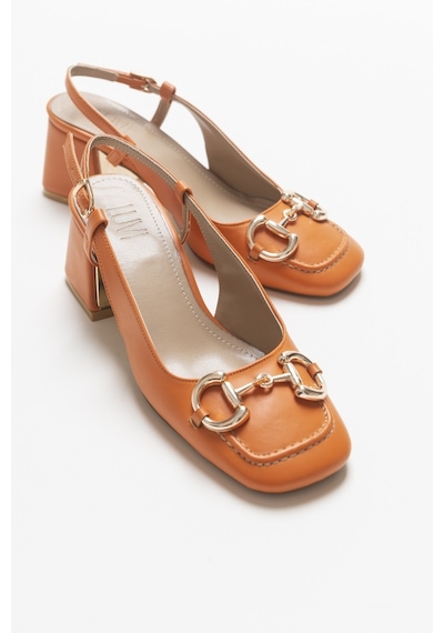 Luvishoes Karol Turuncu Kadın Topuklu Ayakkabı Turuncu