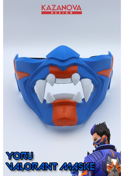 Kazanova Design Yoru Maskesi Giyilebilir Valorant Cosplay Oyuncu Maskesi