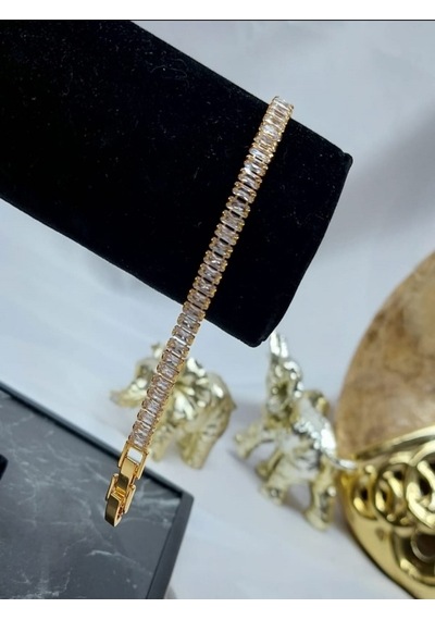 Kadın Lüks Su Yolu Kararmaz Baget Bileklik Gold
