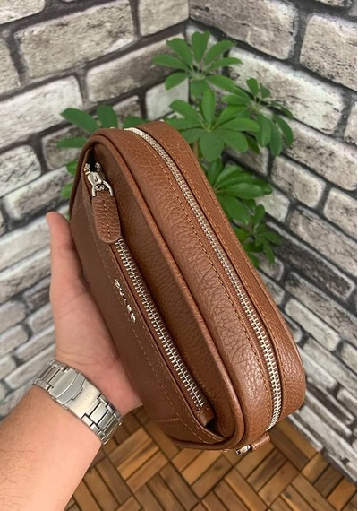 Guard Taba Hakiki Deri Şifreli El Çantası Erkek / Kadın P1692 Taba
