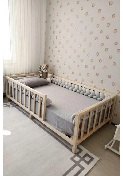 Asel Montessori Yatak Doğal Masif Çam Karyola 90x190 Yatak Uyumlu
